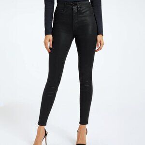 NWT Good American Good Legs Coated Black Jeans | 10